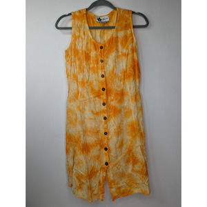 Flower Brand Womens Free Size Orange 100% Rayon Shirt Hippie Boho Made in India